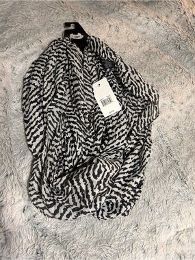 Infinity Black & White Animal Print Infinity Scarf -